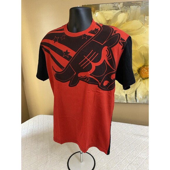 UNK Chicago Bulls Graphic Print 2 Sided Shirt NBA Red/blaxk Men’s Size Medium - Picture 5 of 14
